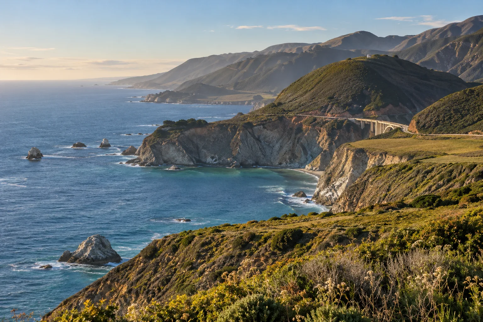 Illustration of California’s Pacific coastline